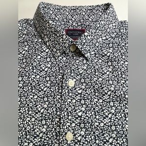 UNTUCKit Chaddsford Shirt Men's Large L Blue Floral Button Down Short Sleeve